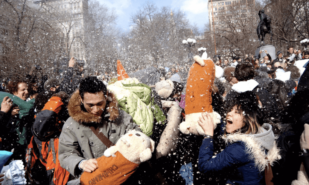 Pillow Fight Day-NYC
